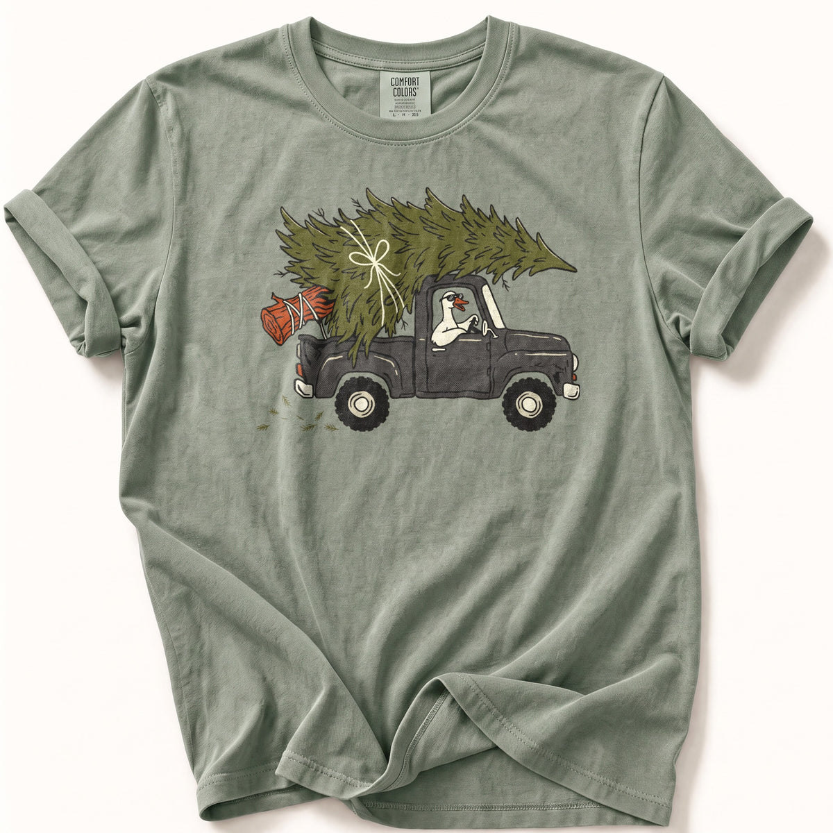 Goose Christmas Tree Truck Comfort Colors® Tee