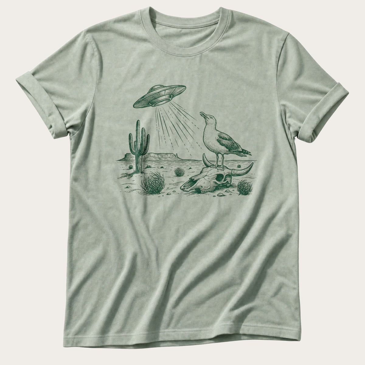 Alien Abduction Seagull 1 — Bay Comfort Colors tee