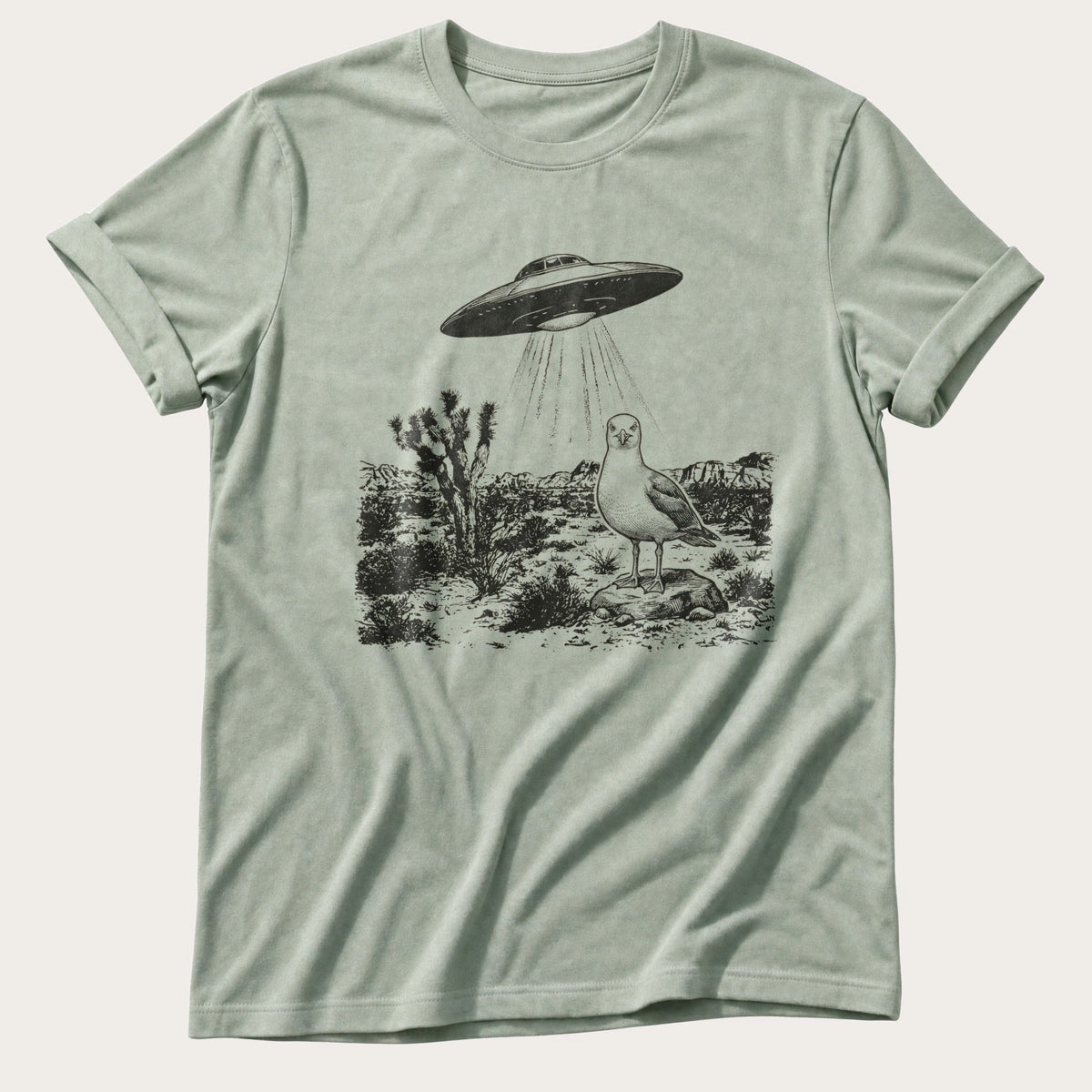Alien Abduction Seagull 2 — Bay Comfort Colors tee