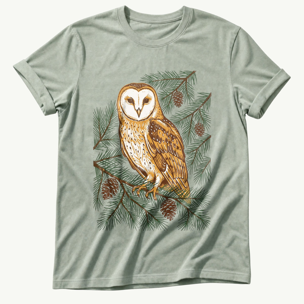 Barn Owl In The Pines — Bay Comfort Colors tee