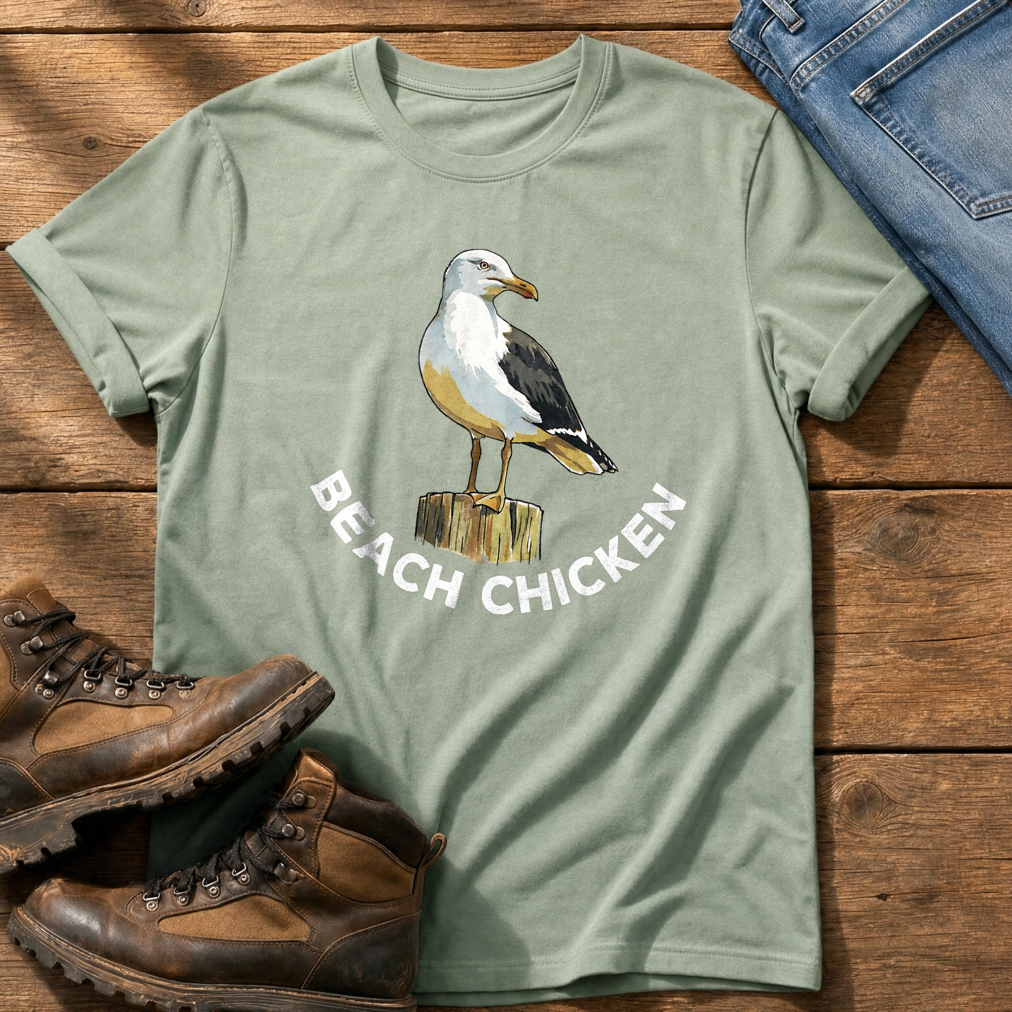 Beach Chicken 12 — Bay Comfort Colors tee