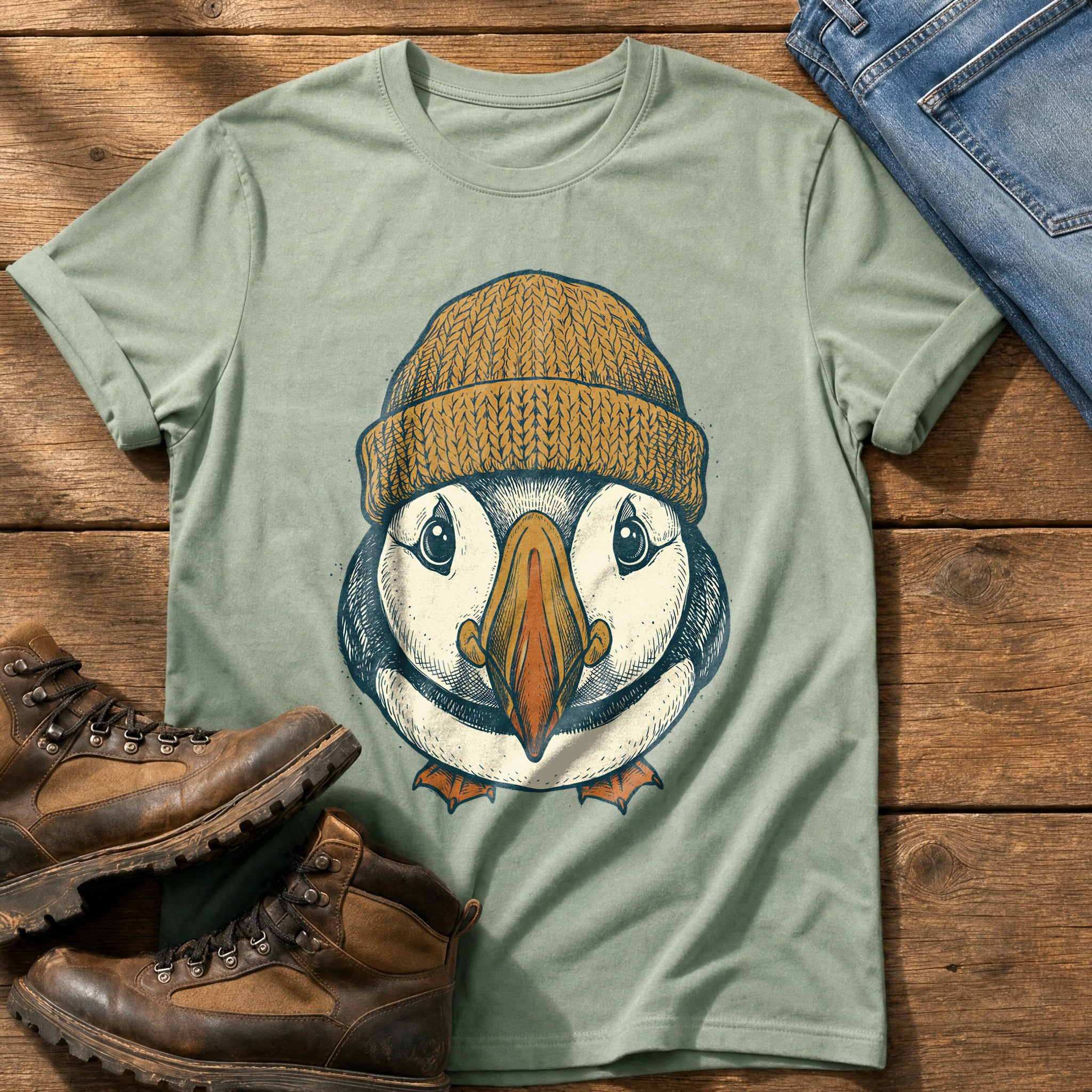 Beanie Puffin 6 — Bay Comfort Colors tee