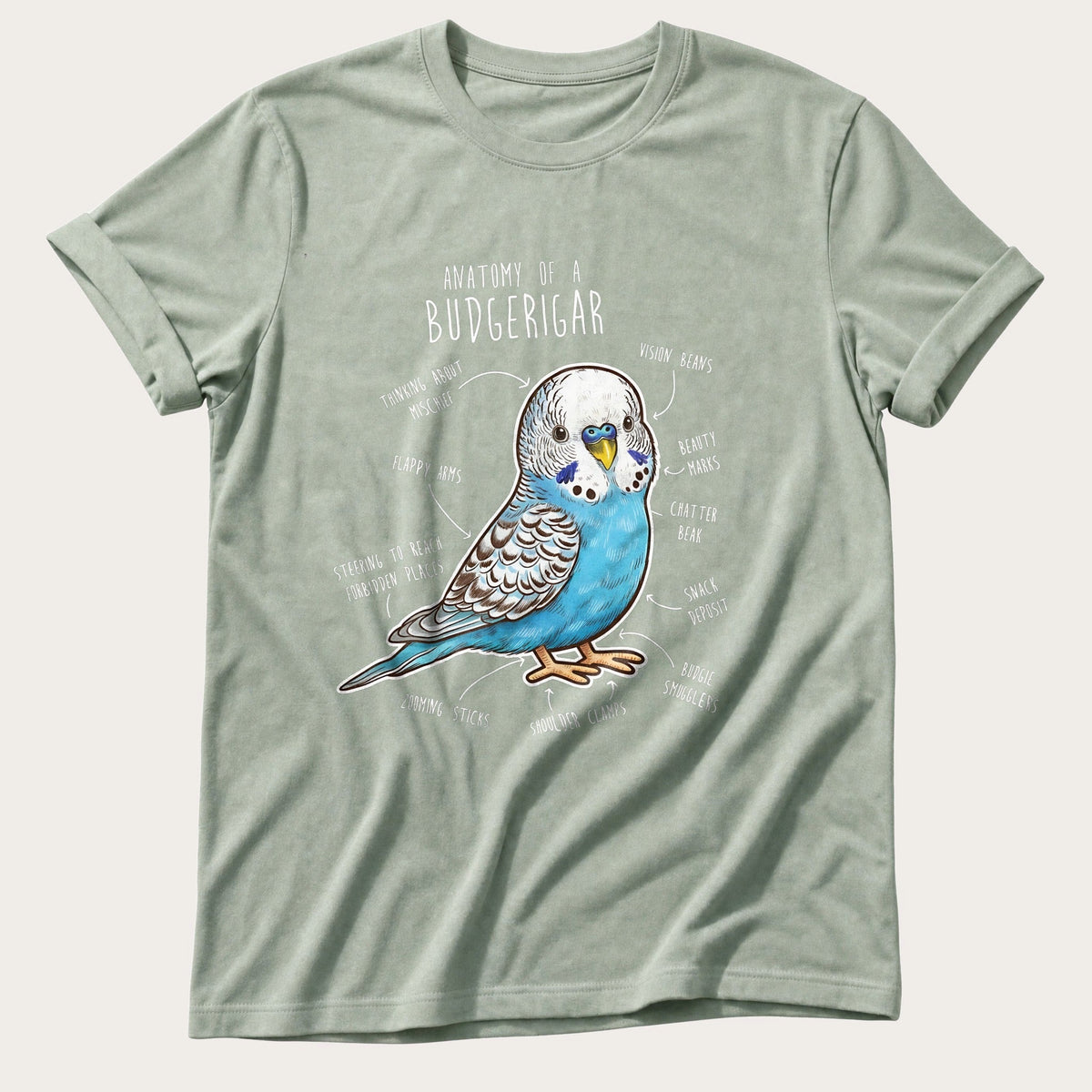 Budgie Anatomy cute — Bay Comfort Colors tee