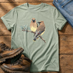 Cedar Waxwing On A Branch — Bay Comfort Colors tee