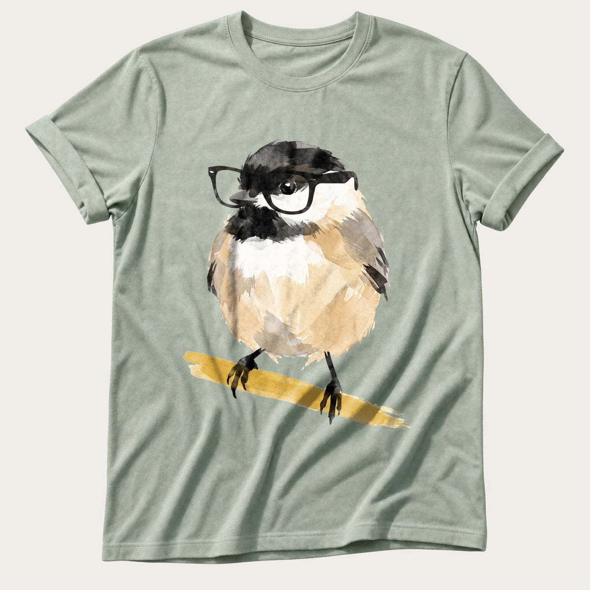 Chickadee In Glasses — Bay Comfort Colors tee