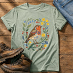 Folk Style Robin — Bay Comfort Colors tee