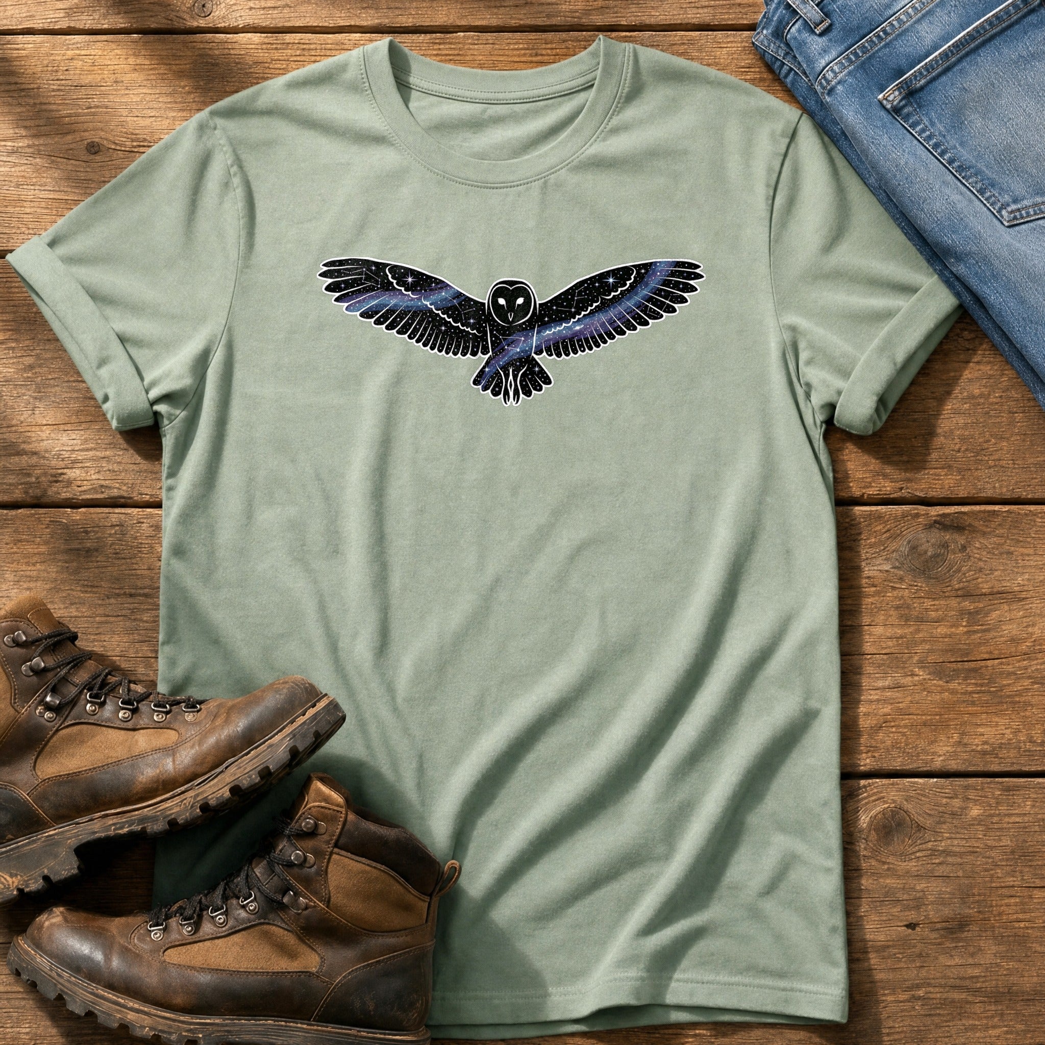 Galaxy owl — Bay Comfort Colors tee