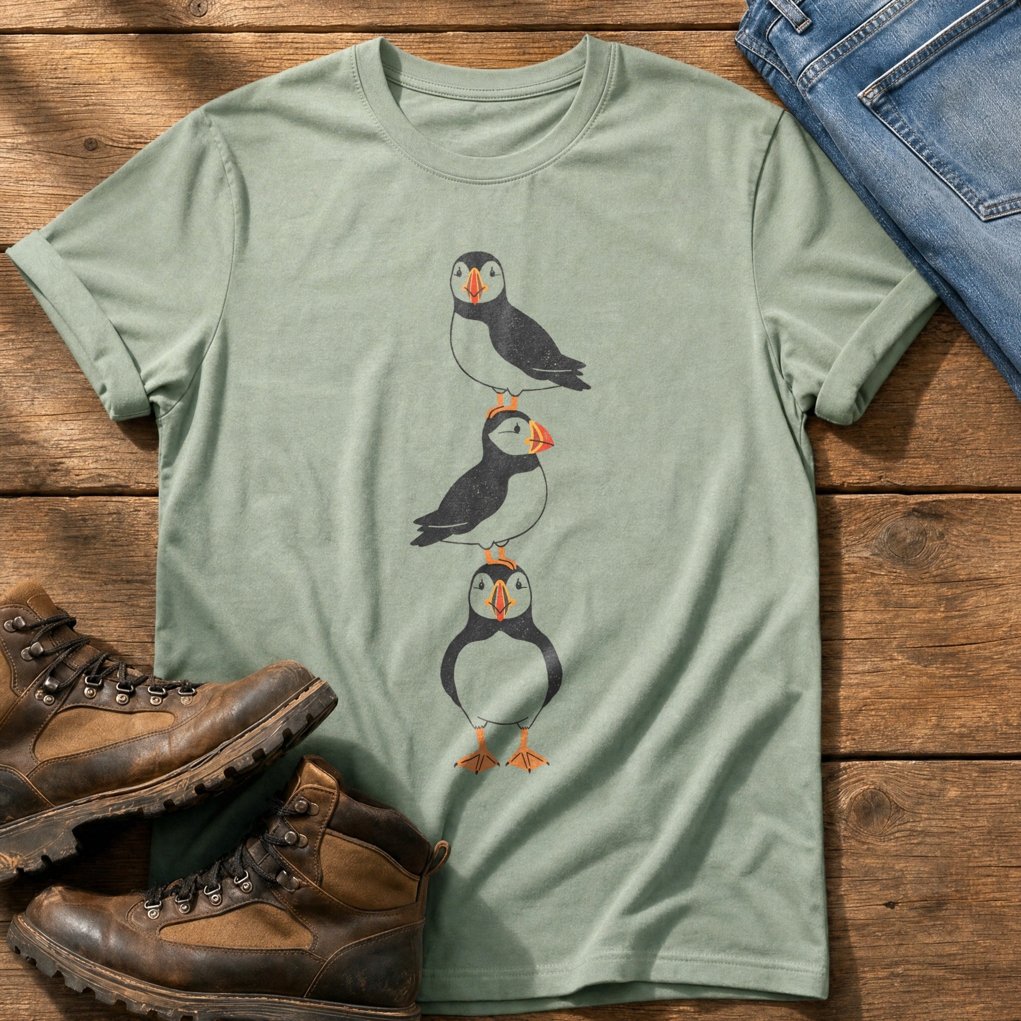 Puffin Stack 4 — Bay Comfort Colors tee