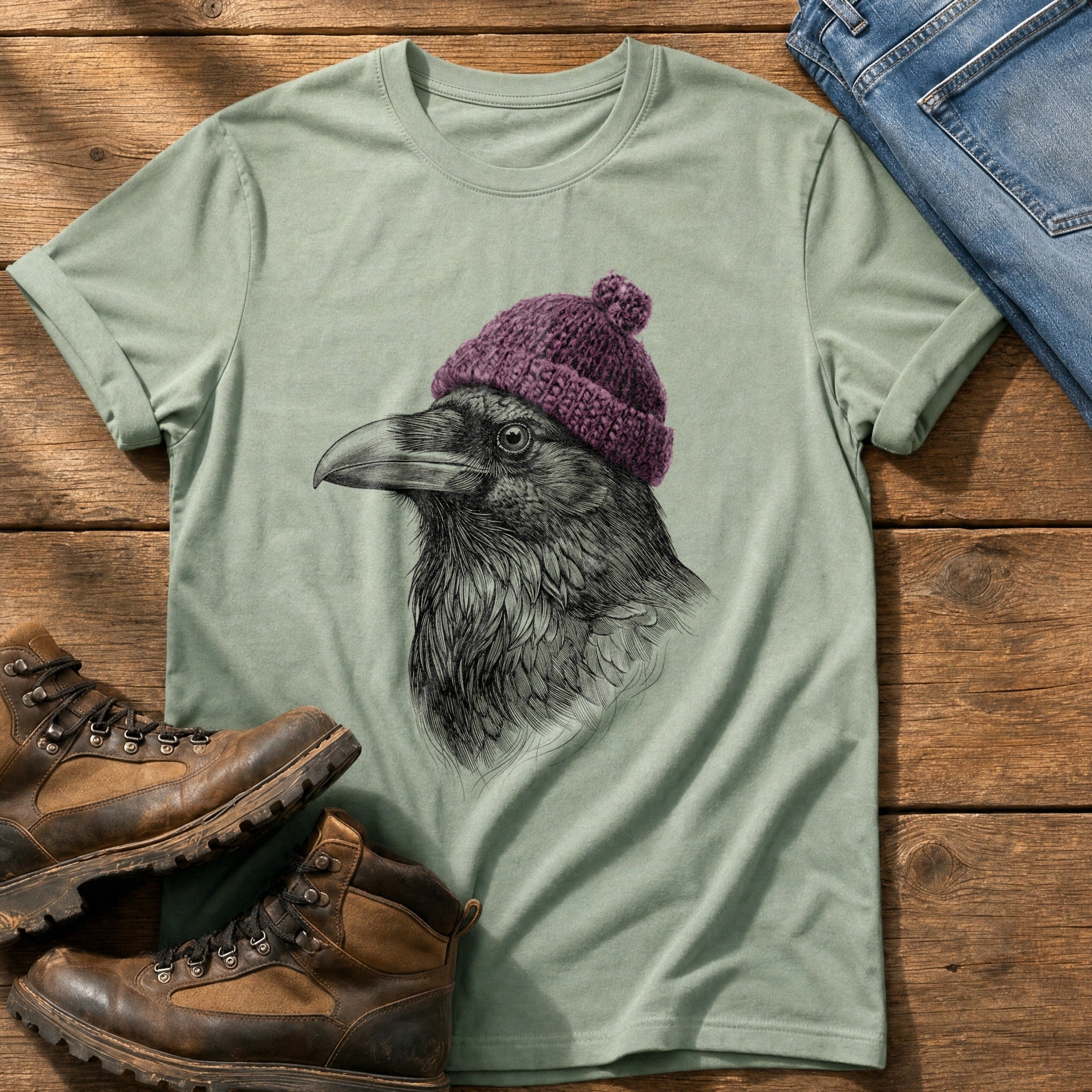 Raven Sketch 4 — Bay Comfort Colors tee