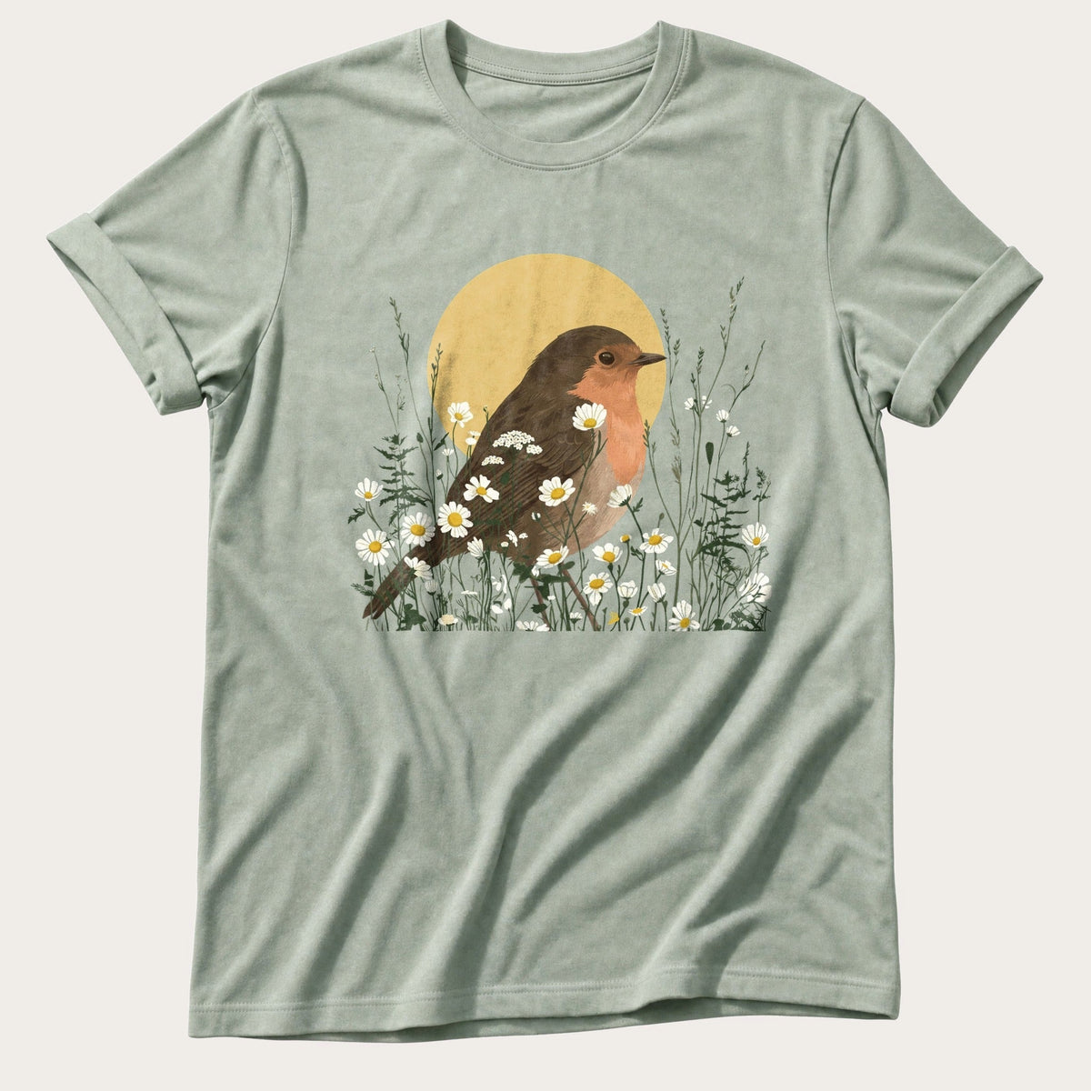 Robin Flower Bed — Bay Comfort Colors tee