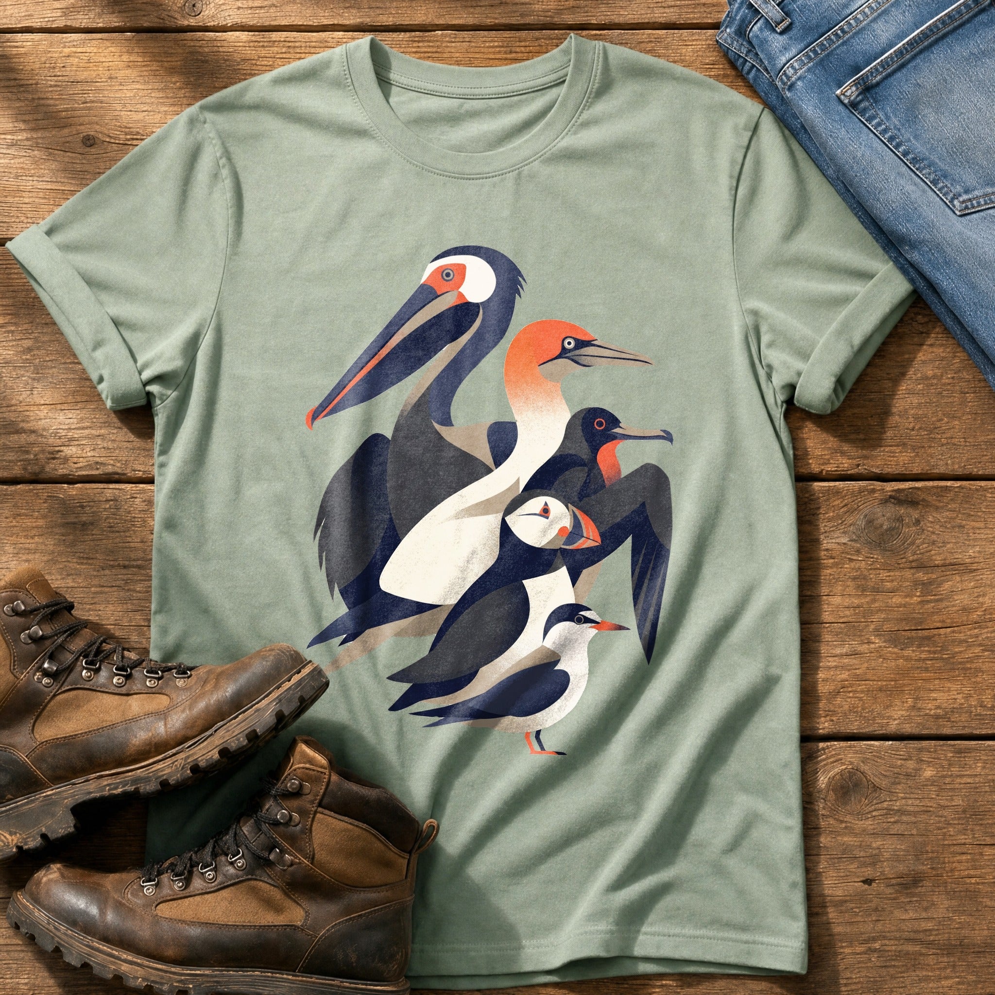 Seabird Breeds 55 — Bay Comfort Colors tee