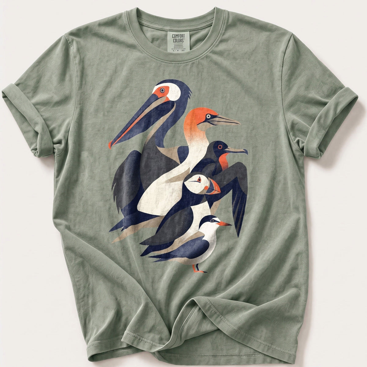 Seabird Breeds 55 — Bay Comfort Colors tee