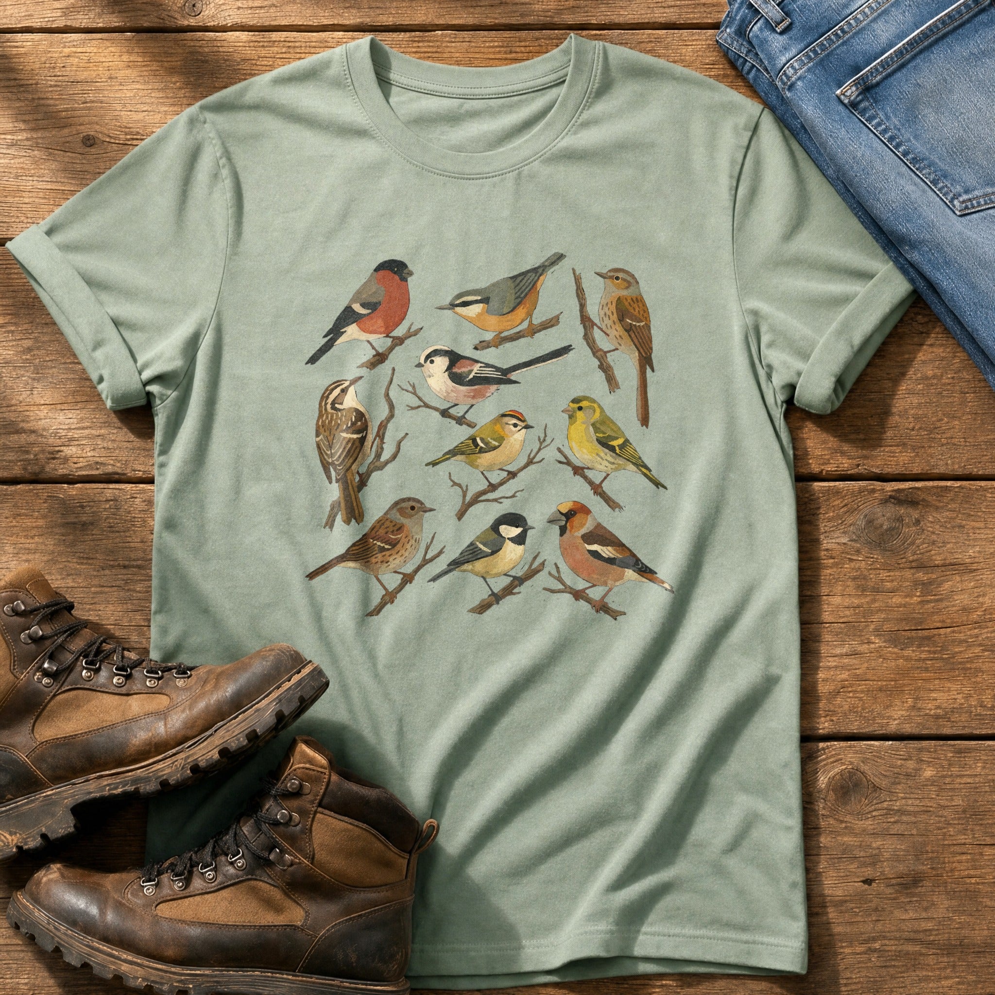 Small Wild Bird Flock — Bay Comfort Colors tee
