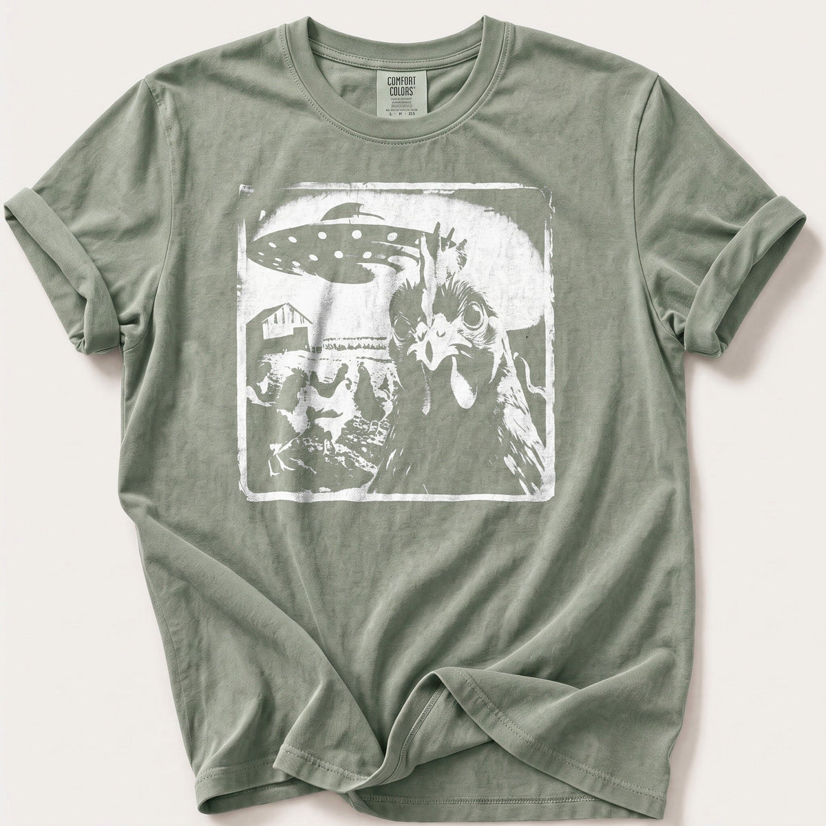 Spaceship Chicken 98 — Bay Comfort Colors tee