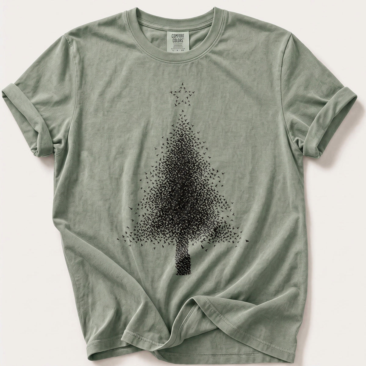 Starling Murmuration Tree — Bay Comfort Colors tee