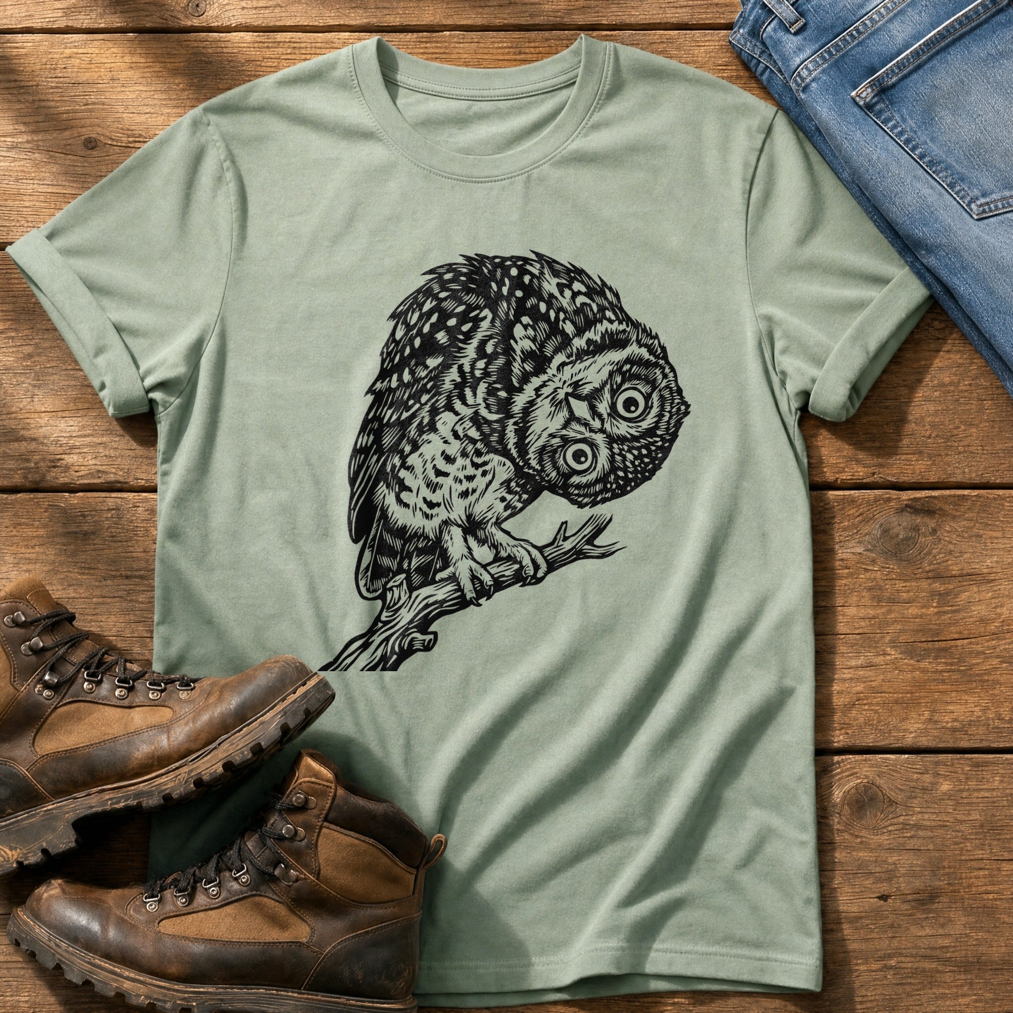 Tilted Head Owl 11 — Bay Comfort Colors tee