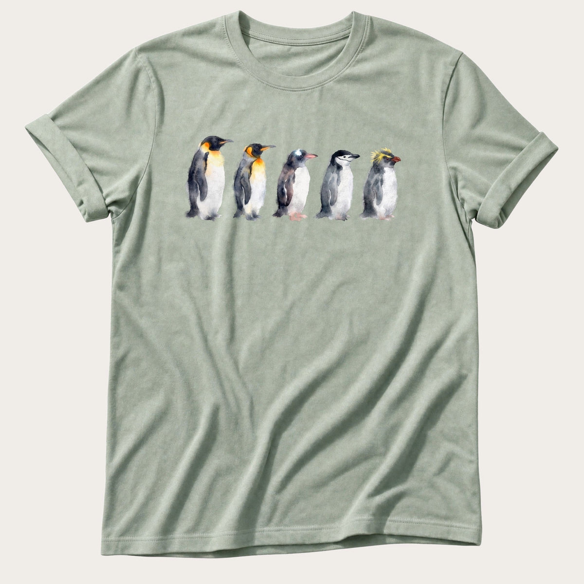 Watercolour Penguins — Bay Comfort Colors tee