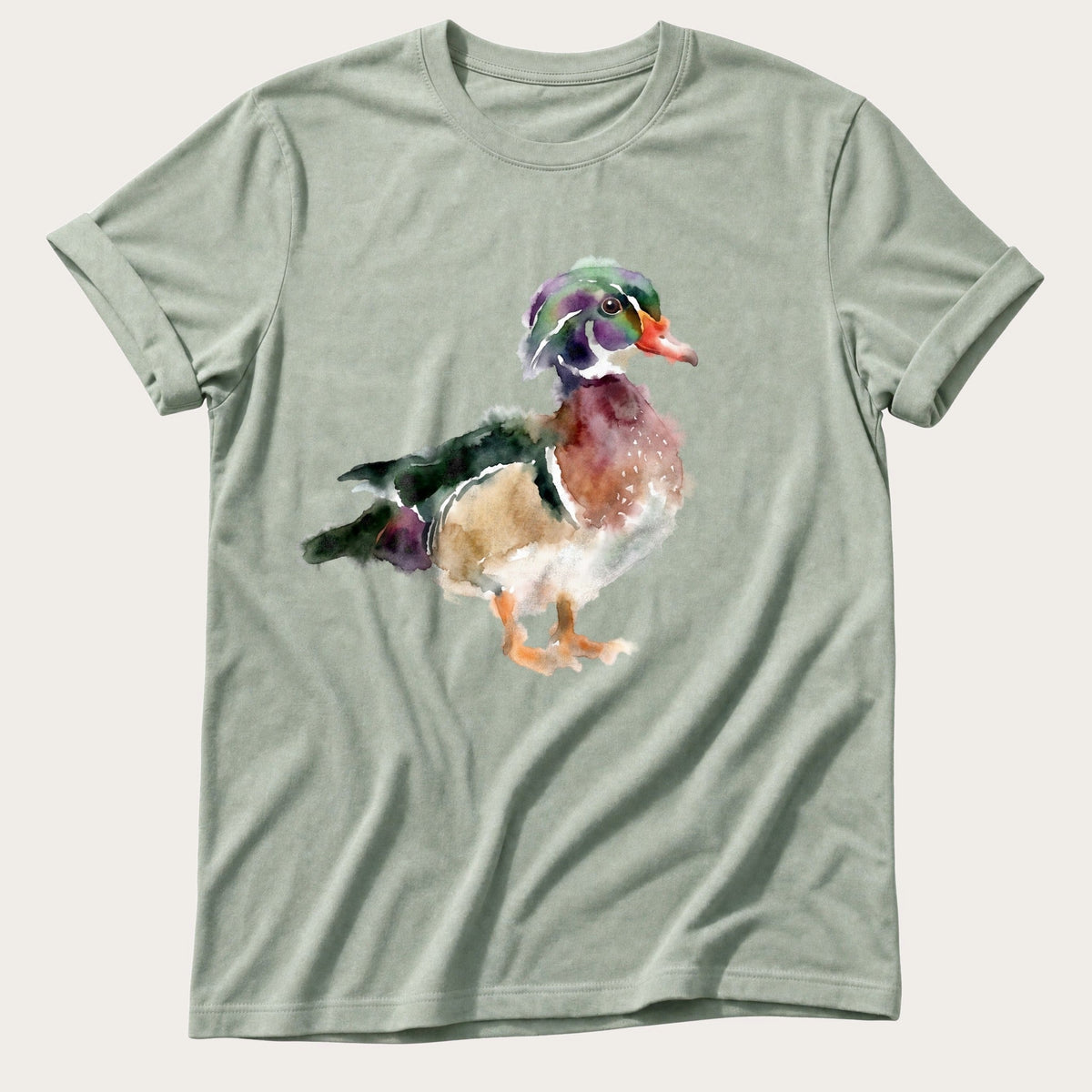 Watercolour Wood Duck — Bay Comfort Colors tee