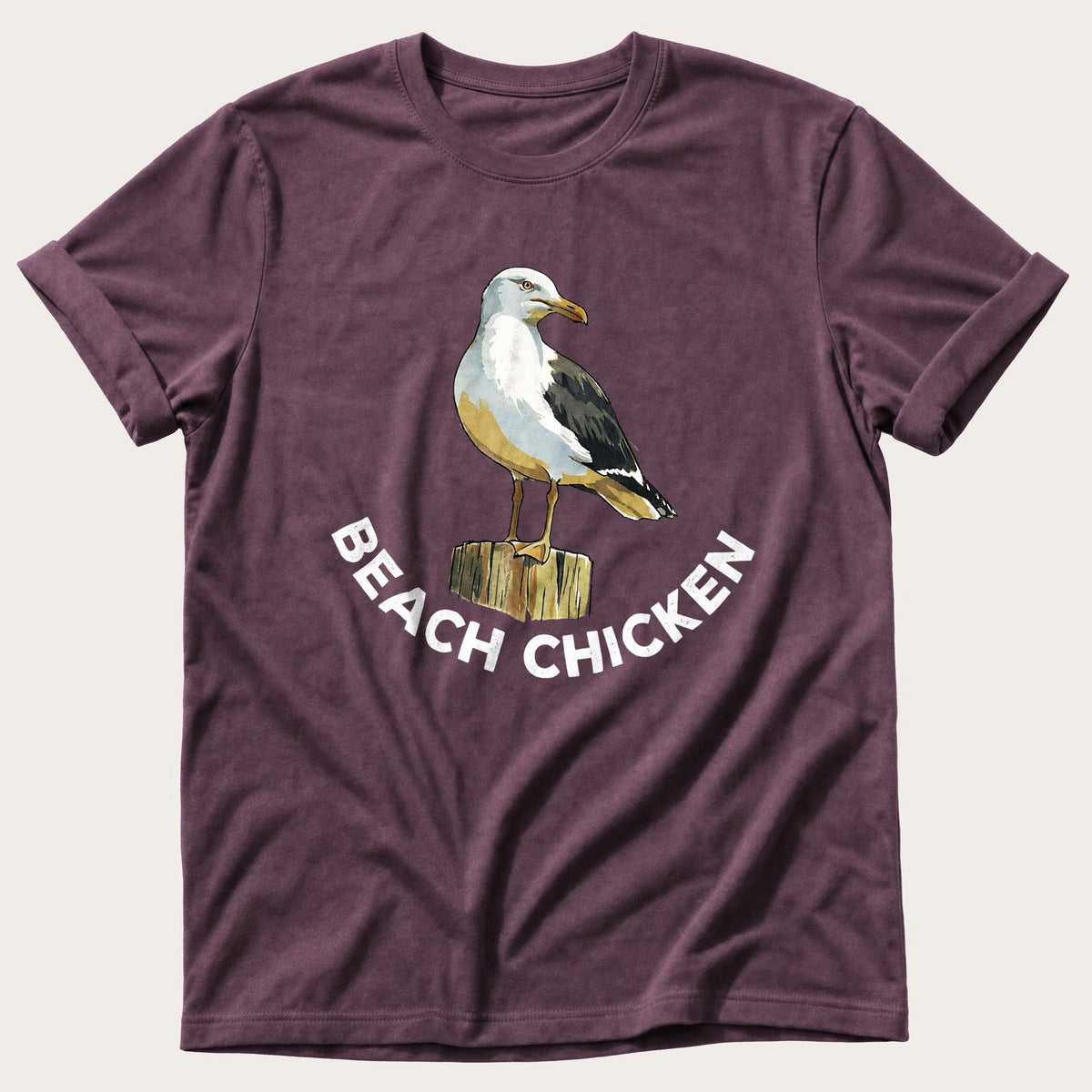 Beach Chicken 12 — Berry Comfort Colors tee