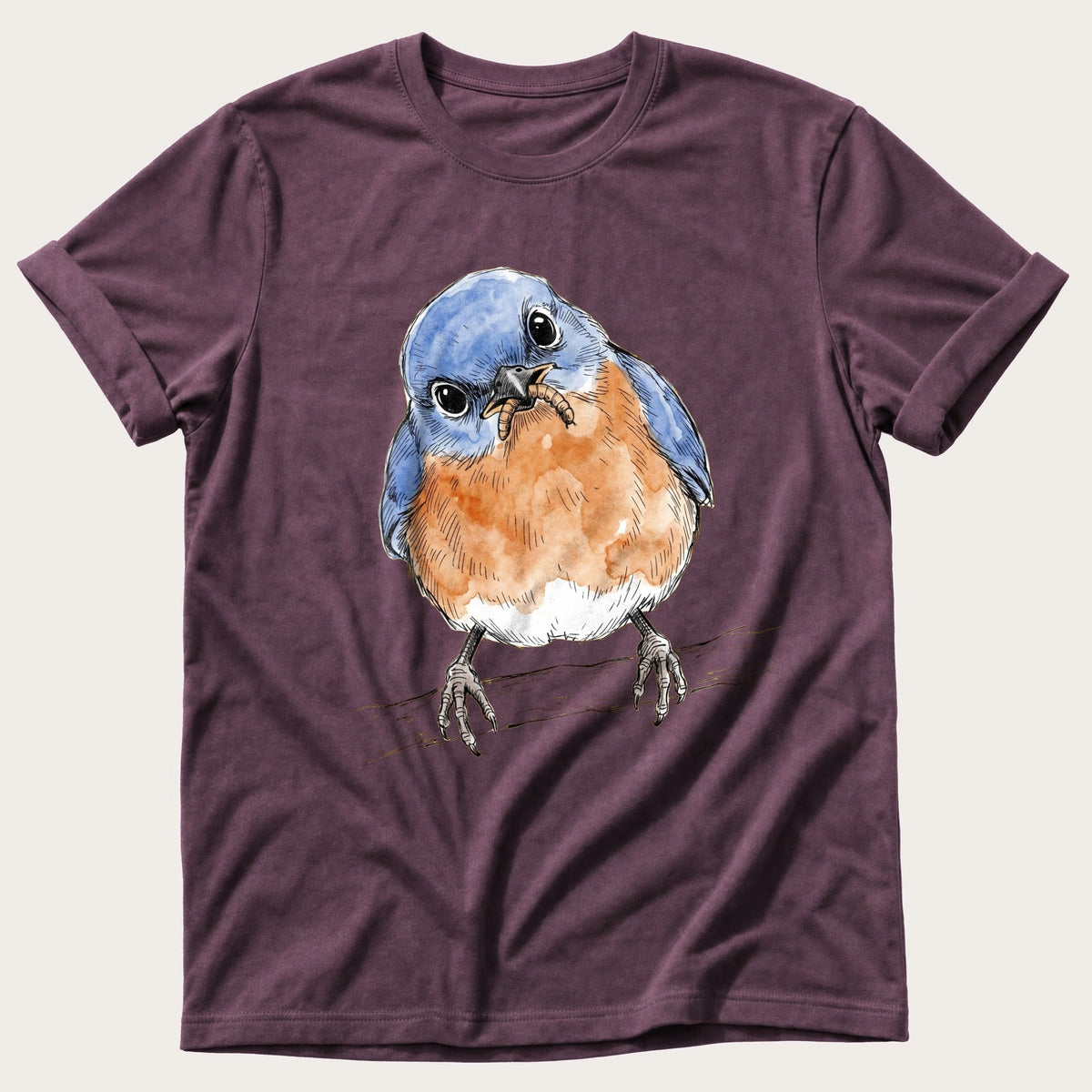 Bird Illustration 4 — Berry Comfort Colors tee