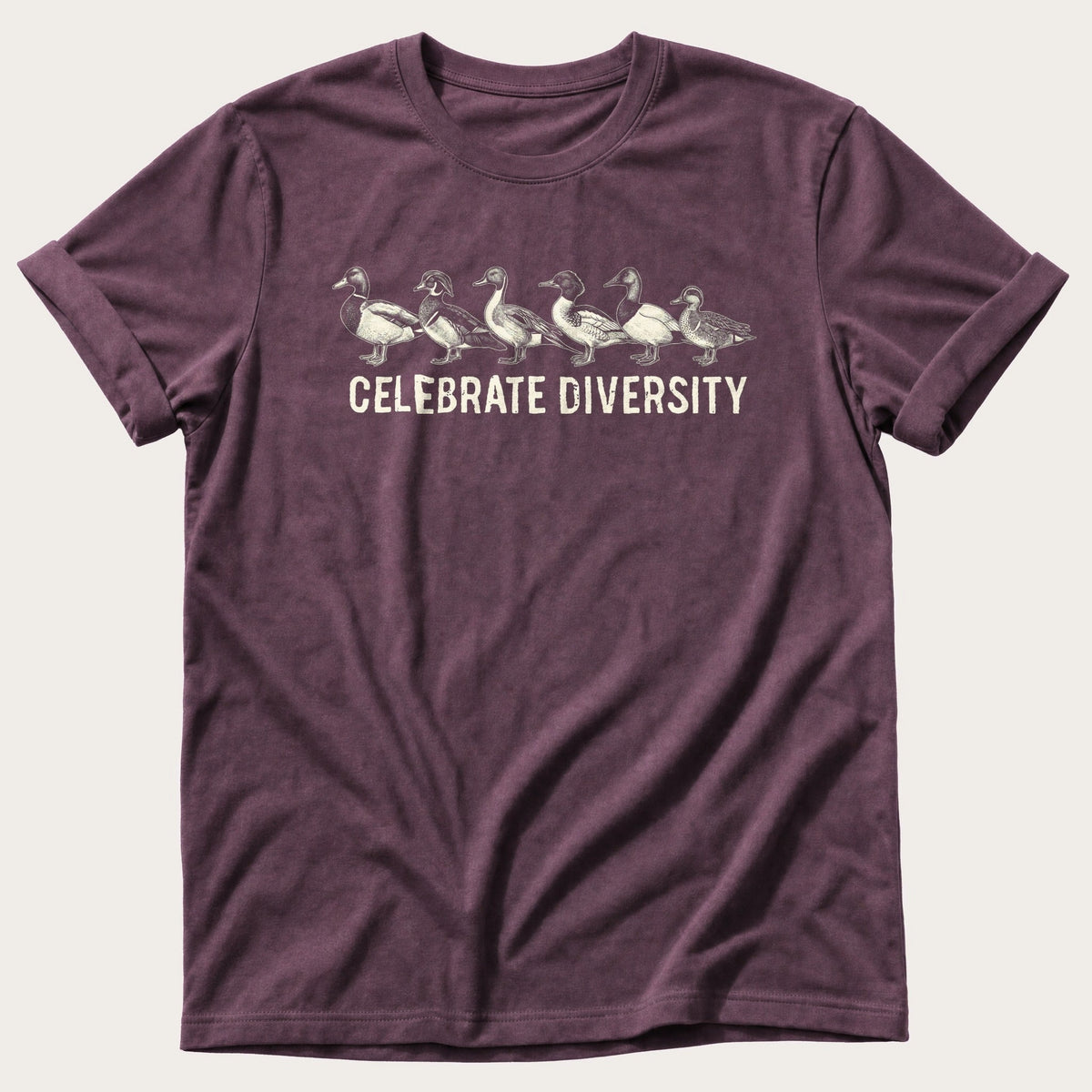 Celebrate Diversity Ducks — Berry Comfort Colors tee