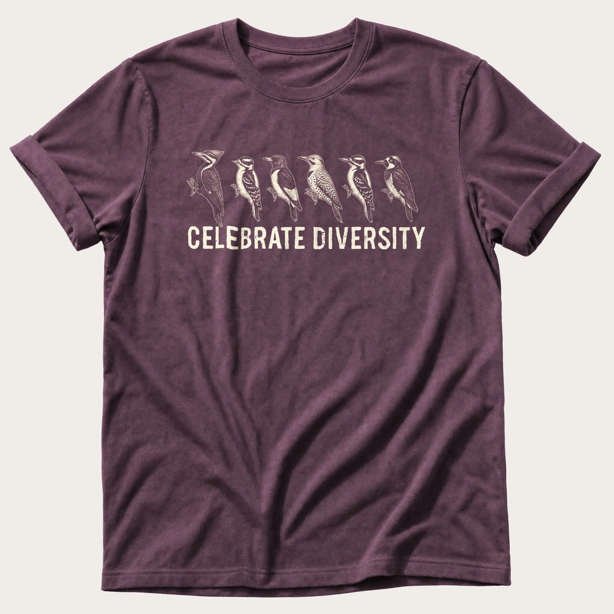 Celebrate Diversity Wood Pecker — Berry Comfort Colors tee