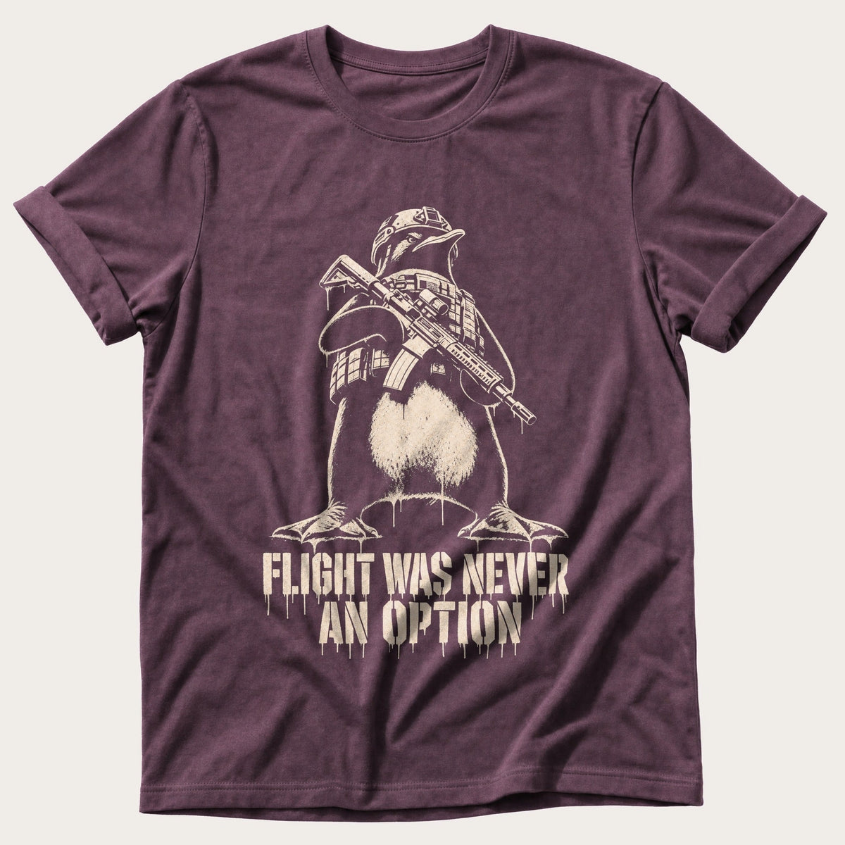Combat Ready Penguin — Berry Comfort Colors tee