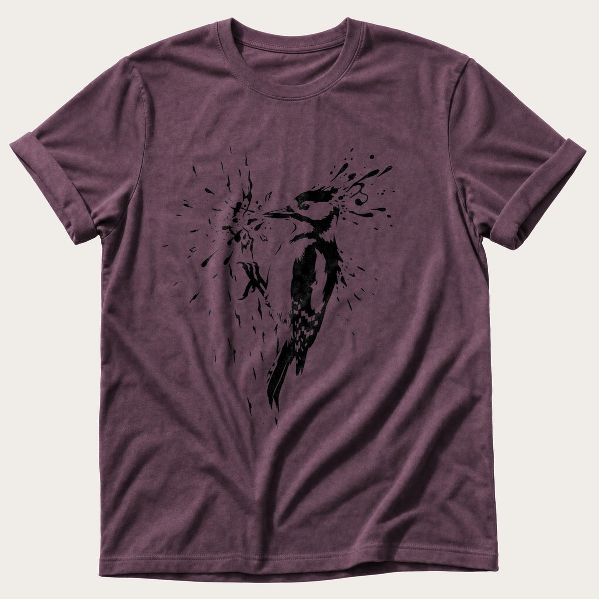 Drumming Woodpecker — Berry Comfort Colors tee