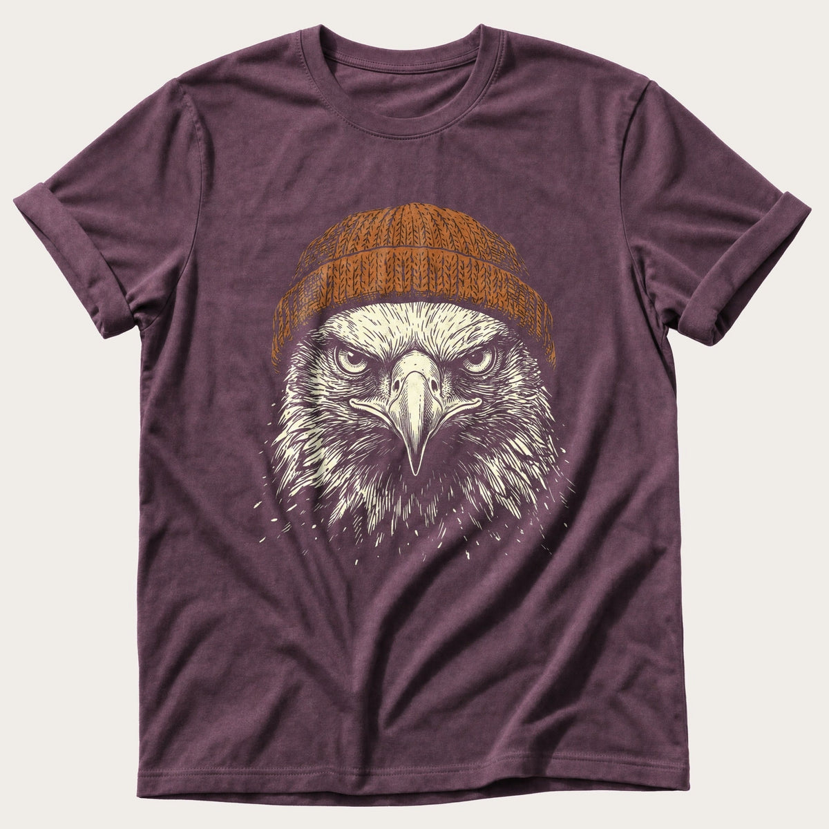 Eagle Beanie 55 — Berry Comfort Colors tee