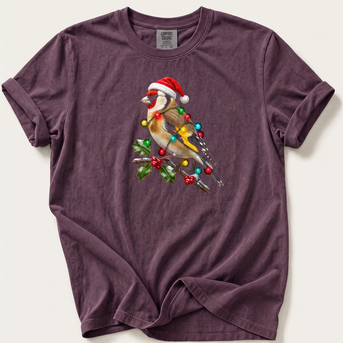 Fairy Light Goldfinch — Berry Comfort Colors tee