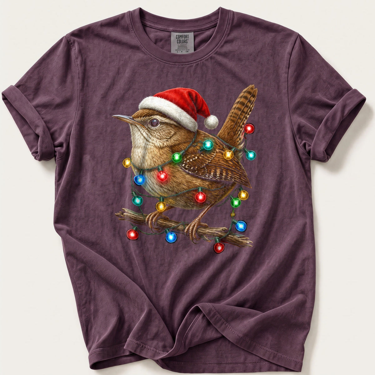 Fairy Light Wren — Berry Comfort Colors tee