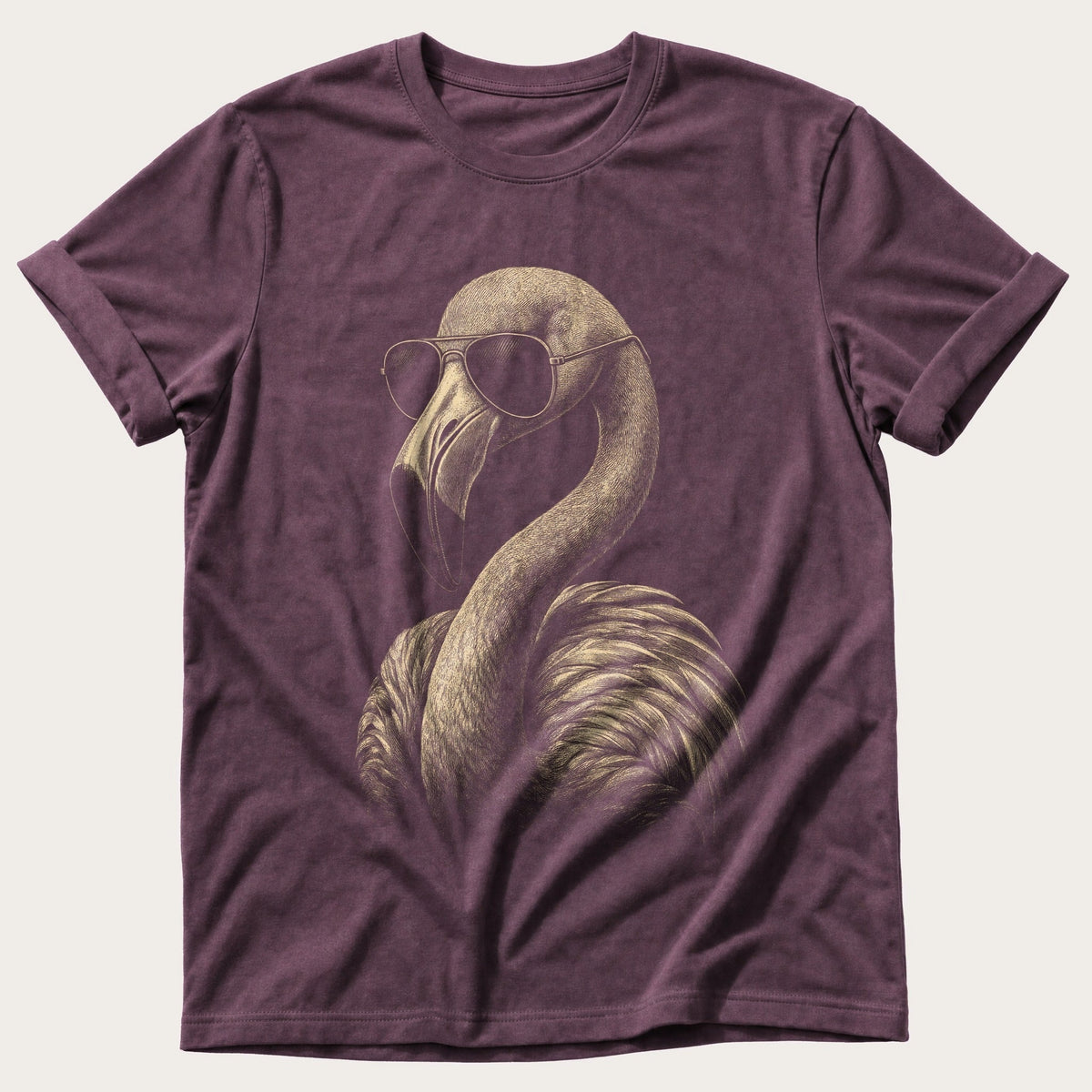 Flamingo In Shades — Berry Comfort Colors tee