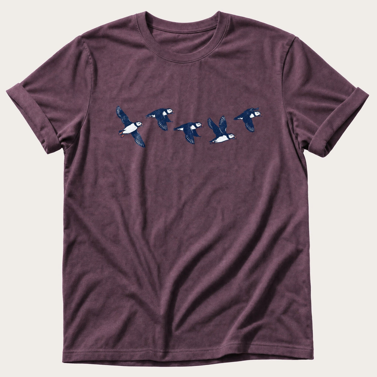 Flying Puffins 5 — Berry Comfort Colors tee
