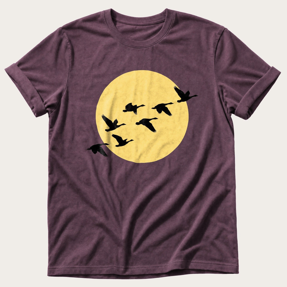 Golden Hour Geese — Berry Comfort Colors tee