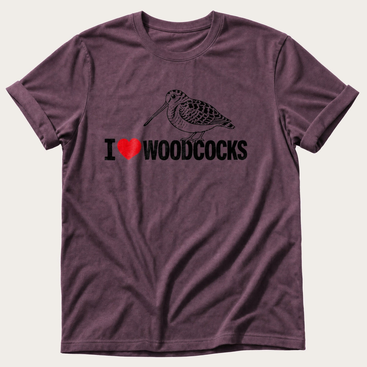I Heart Woodcocks — Berry Comfort Colors tee