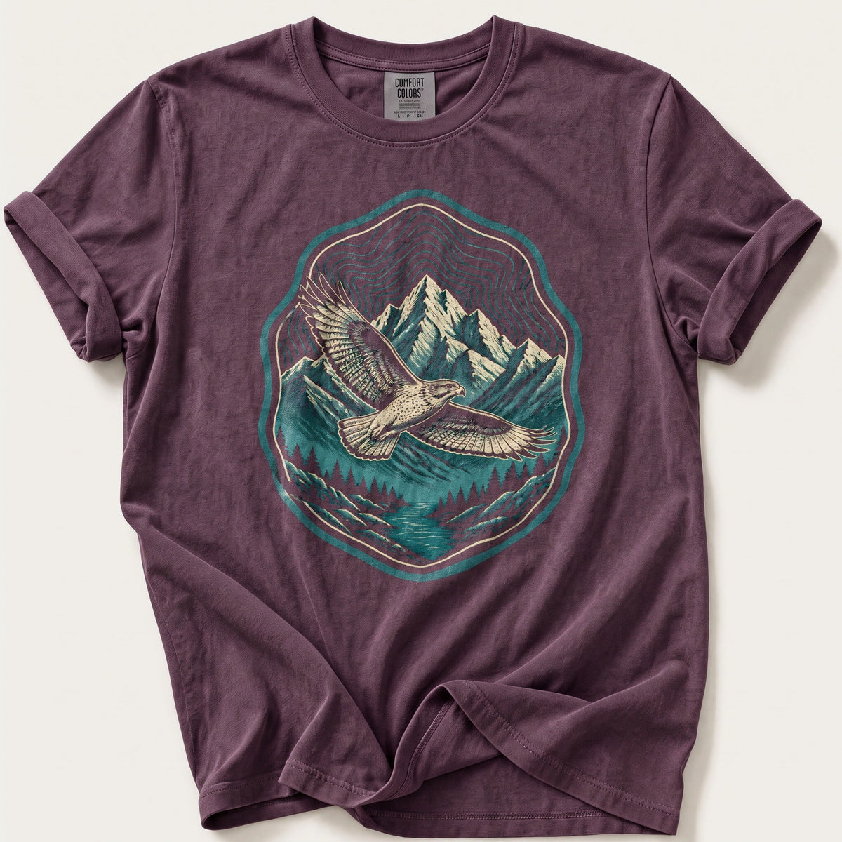 Mountain Hawk — Berry Comfort Colors tee