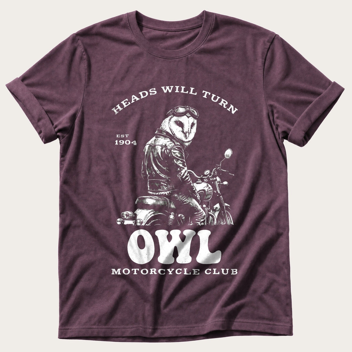 Night Rider Owl — Berry Comfort Colors tee