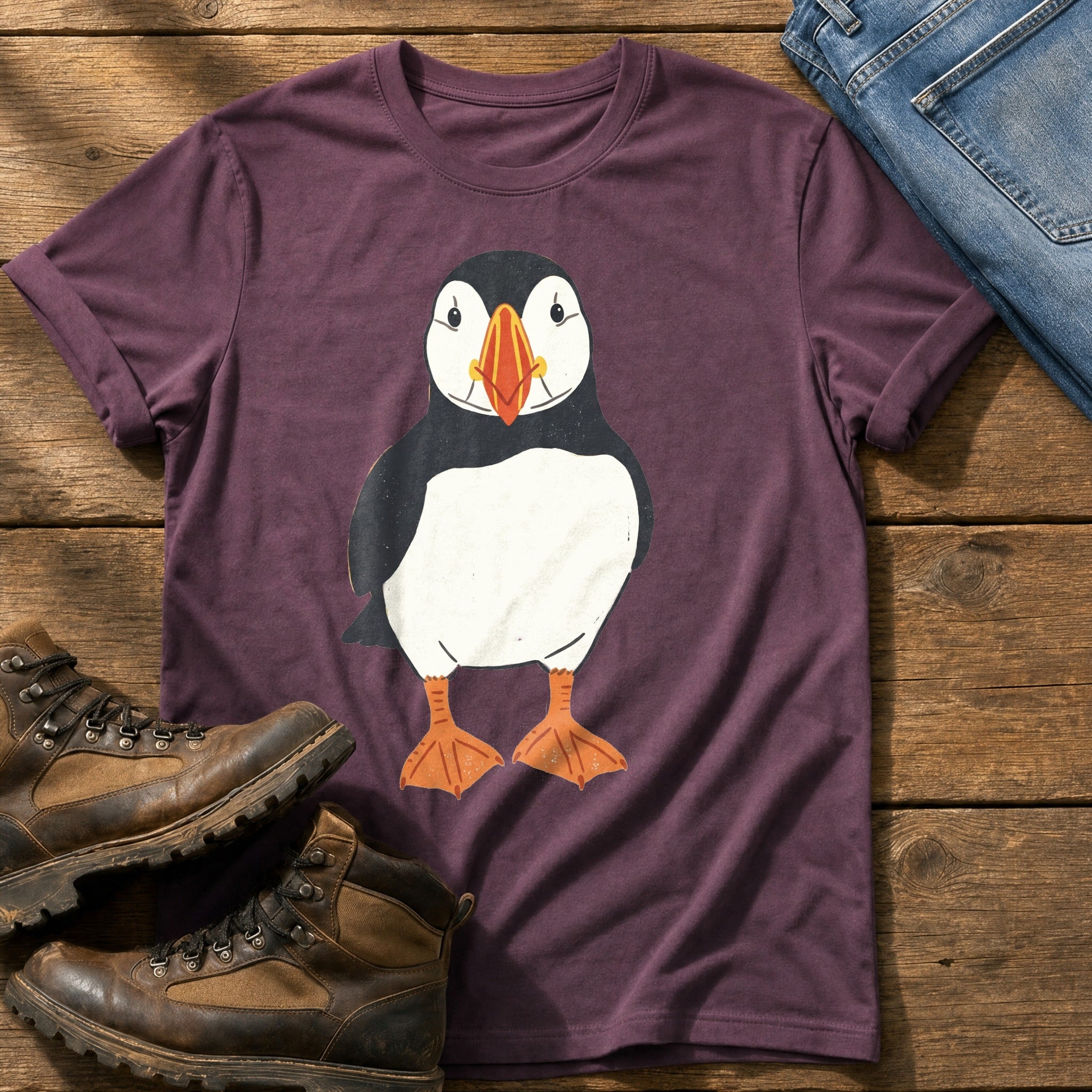 Puffin 22 — Berry Comfort Colors tee
