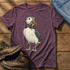 Puffin And Fish 12 — Berry Comfort Colors tee