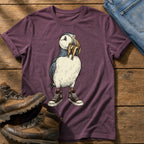 Puffin And Fish 77 — Berry Comfort Colors tee