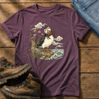 Puffin With Crab 4 — Berry Comfort Colors tee