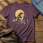 Robin Flower Bed — Berry Comfort Colors tee