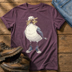 Seagull With Chips 2 — Berry Comfort Colors tee