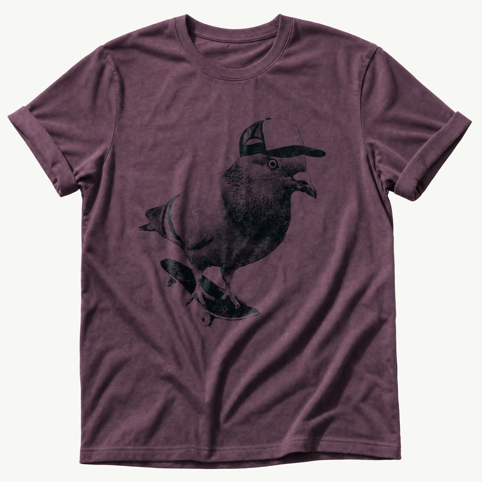 skater-pigeon — Berry Comfort Colors tee