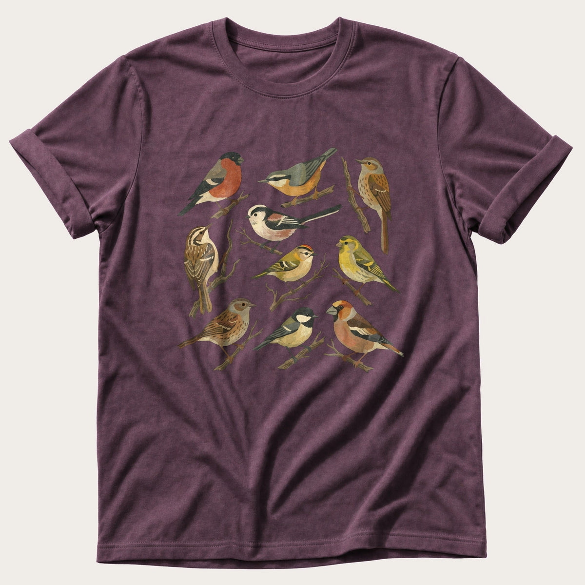 Small Wild Bird Flock — Berry Comfort Colors tee