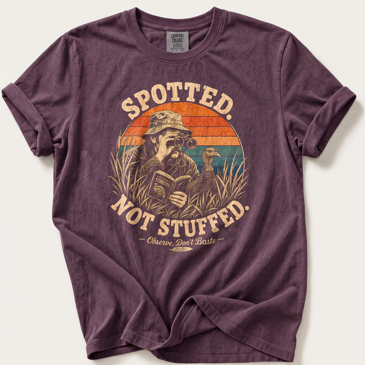 Spotted Not Stuffed Sunset — Berry Comfort Colors tee