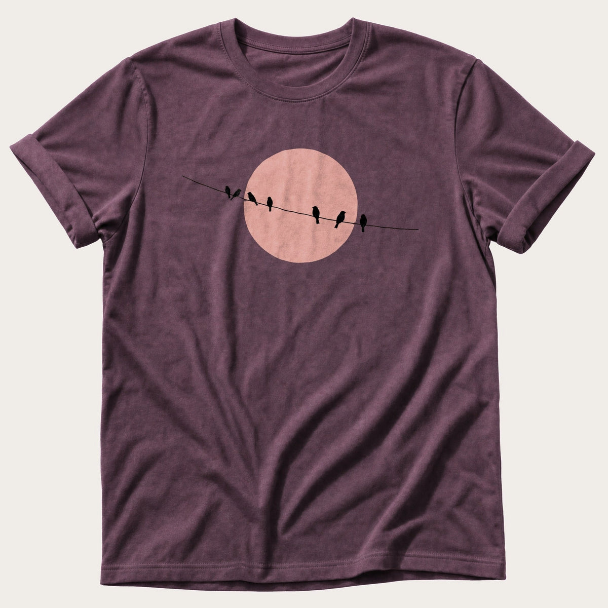 Starlings On The Wire — Berry Comfort Colors tee