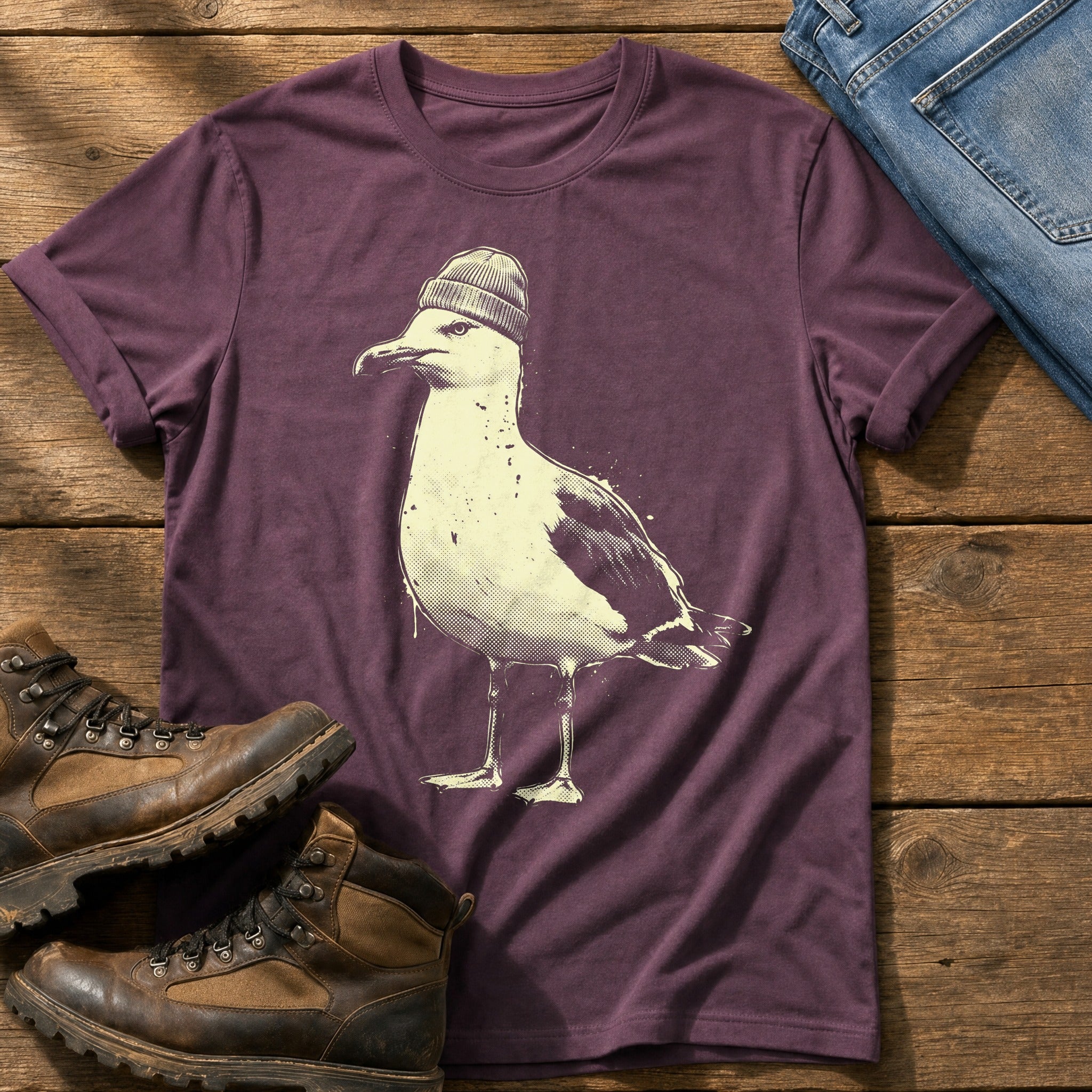 Street Seagull 6 — Berry Comfort Colors tee
