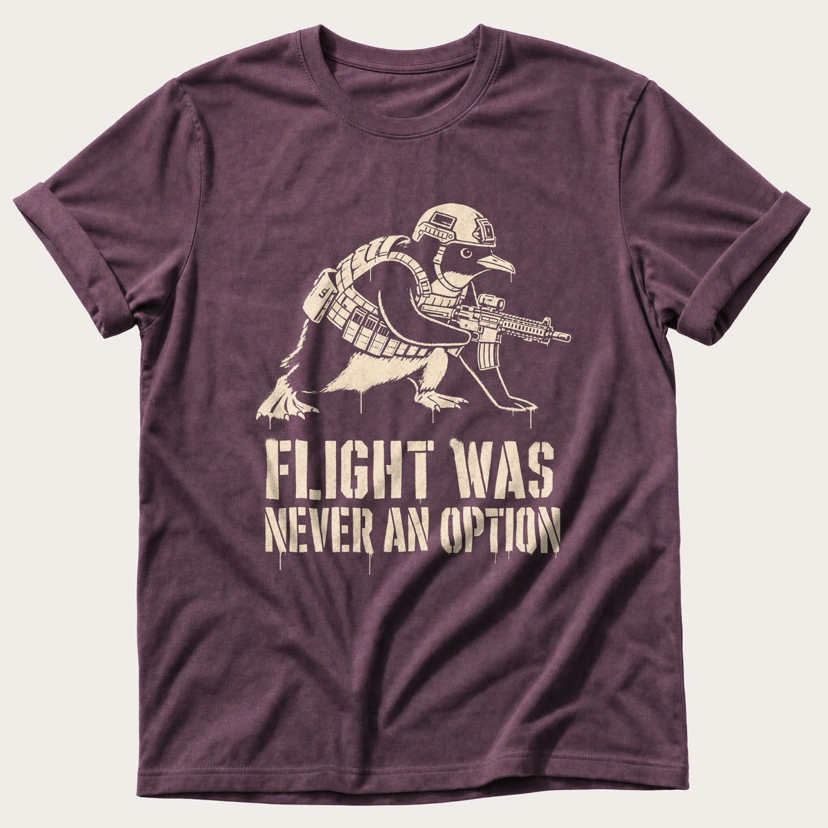 Tactical Penguin — Berry Comfort Colors tee