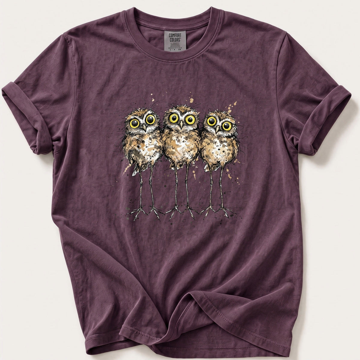 The Owl Committee — Berry Comfort Colors tee